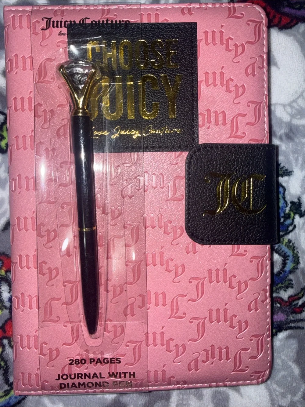 Juicy Couture Pink Journal with Black Diamond-Tip Pen